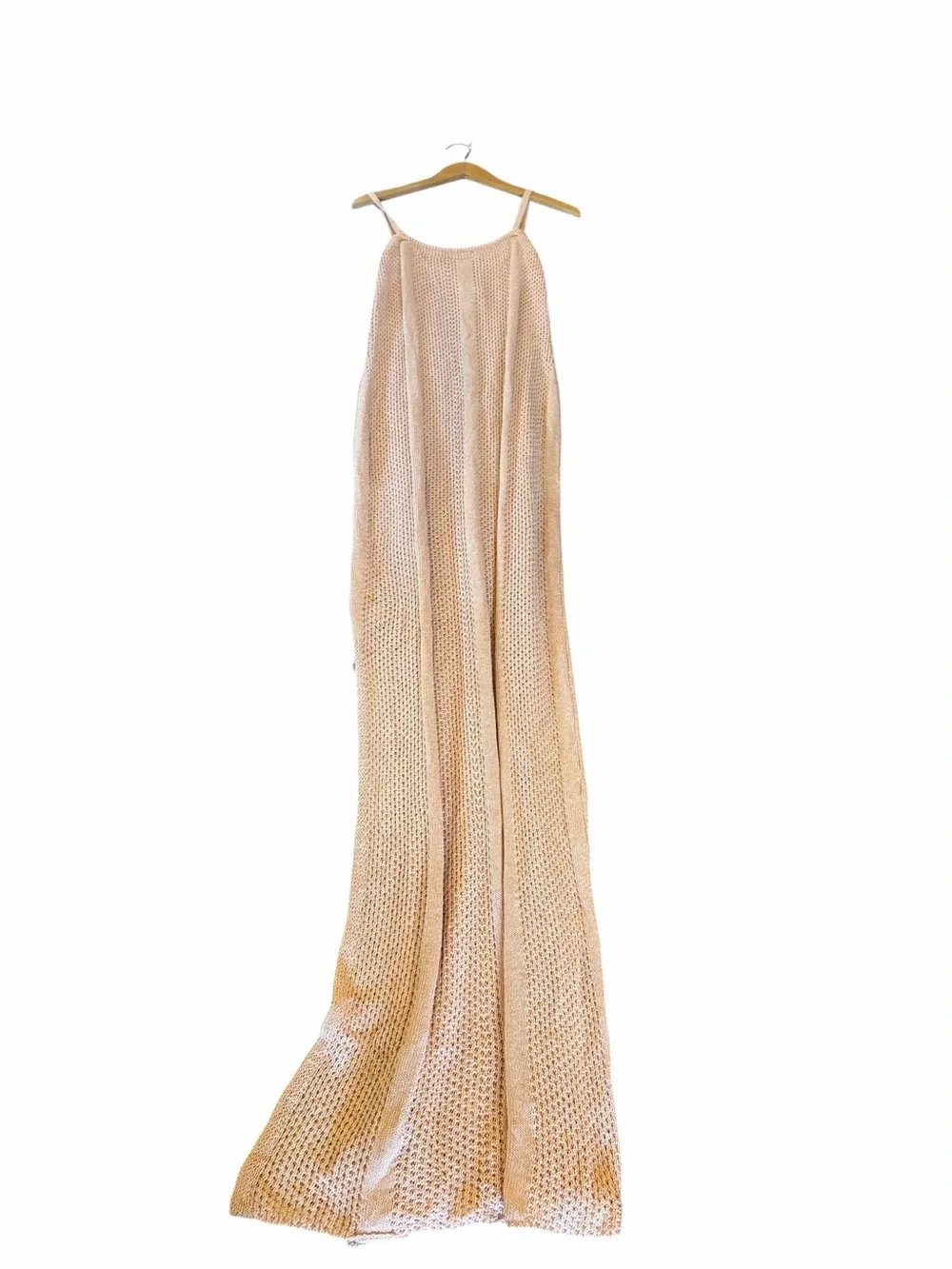 NWT Boohoo Plus Camel Crochet Knitted Maxi Beach side split Dress US 16 - Picture 6 of 10